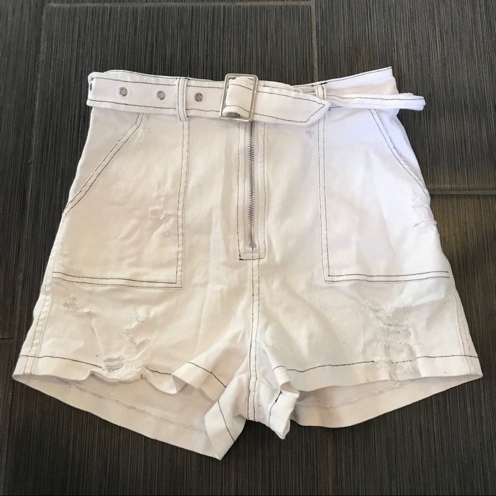 Carmar White Buckle Shorts